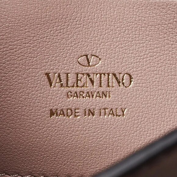 Valentino Neutral Leather Rockstud Crossbody Pouch Bag - Picture 4 of 10